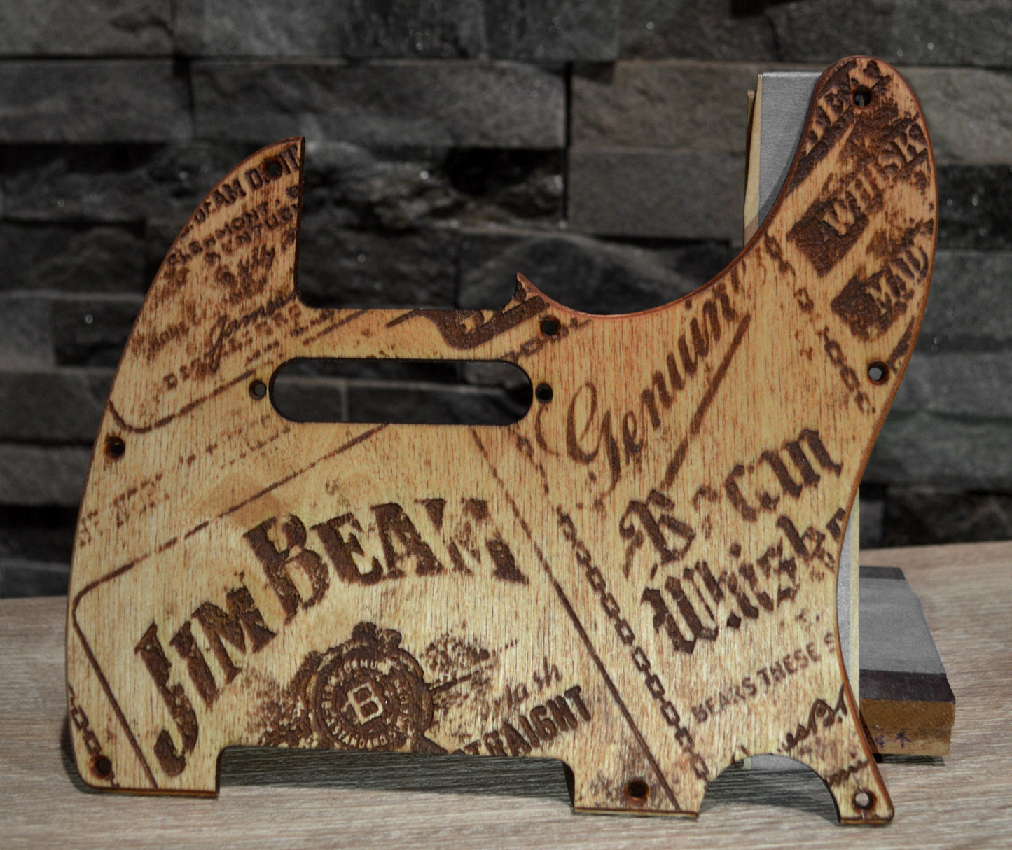 Distressed Vintage Jim Beam Label Pickguard - Fits Fender Telecaster - USA Made