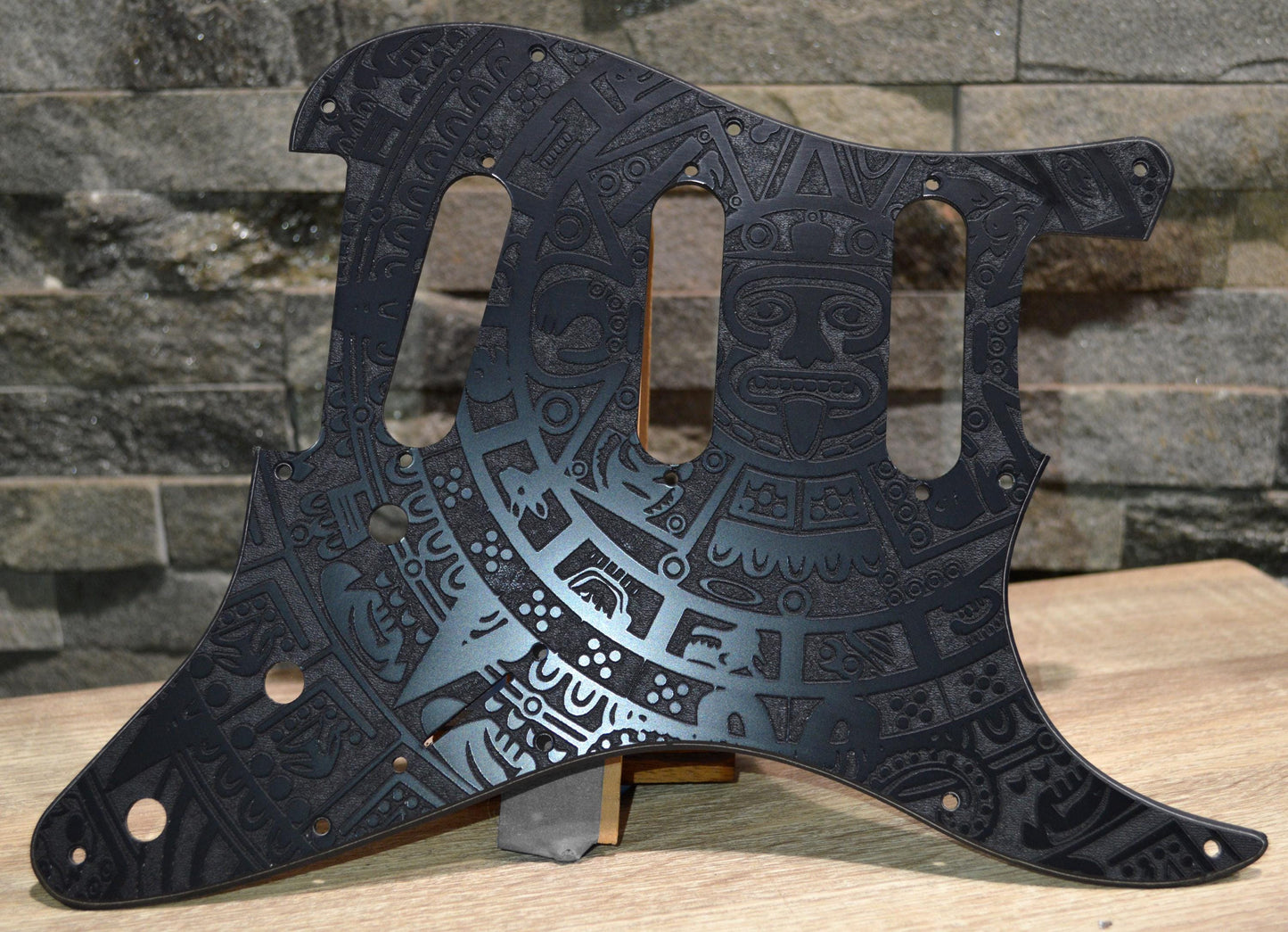 Custom Black Mayan Textured Pickguard - Fits Fender Stratocaster - USA Made