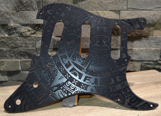 Custom Black Mayan Textured Pickguard - Fits Fender Stratocaster - USA Made