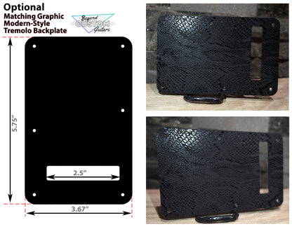 Custom Black Snakeskin Textured Pickguard - Fits Fender Stratocaster - USA Made