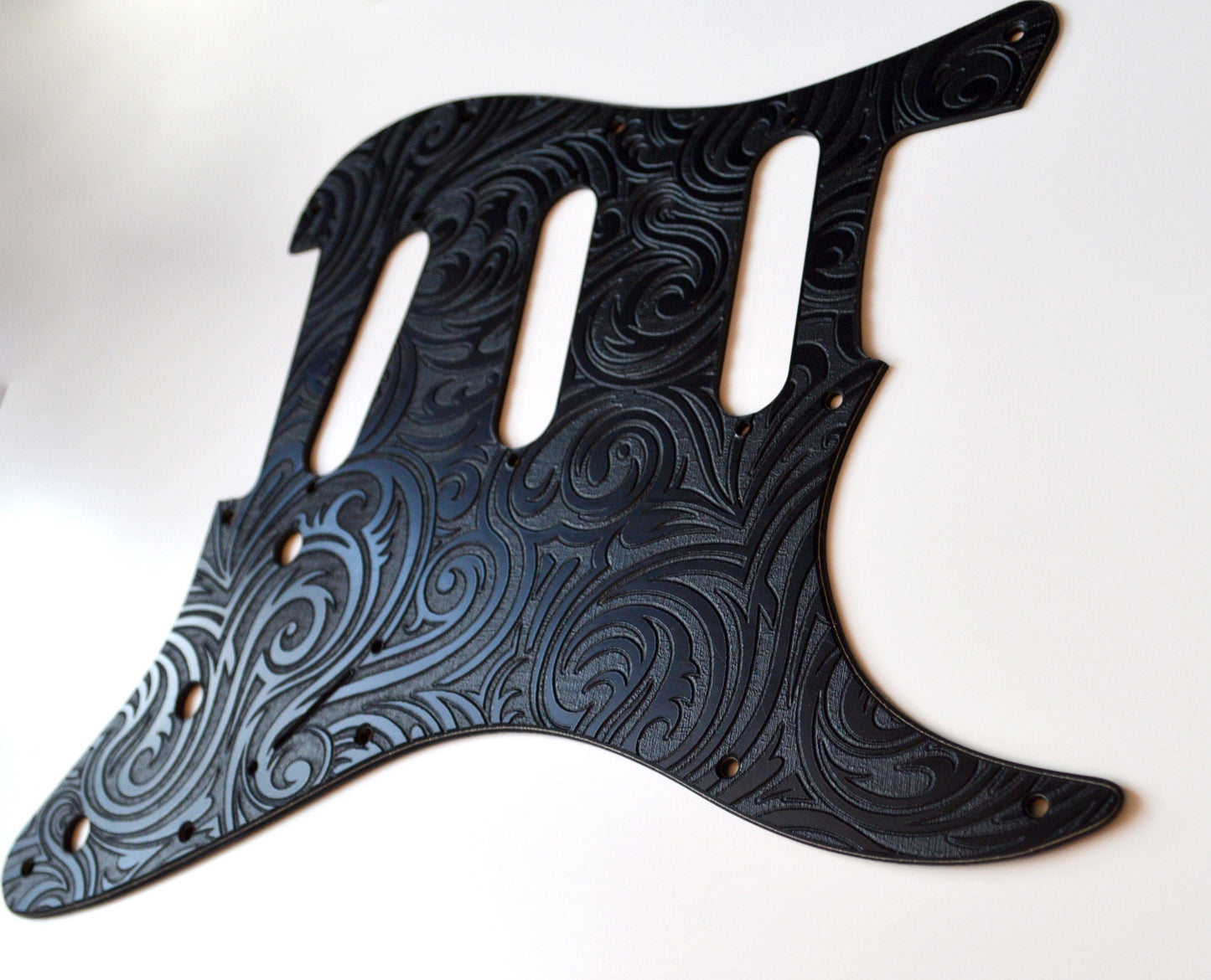 Black Spiral Textured Pickguard - Fits Fender Stratocaster - USA Made