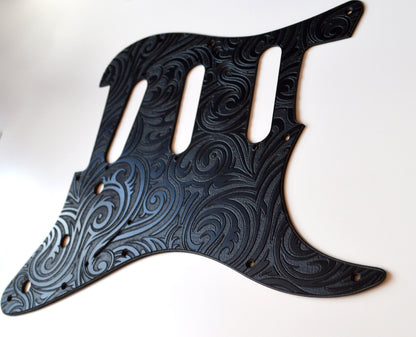 Black Spiral Textured Pickguard - Fits Fender Stratocaster - USA Made