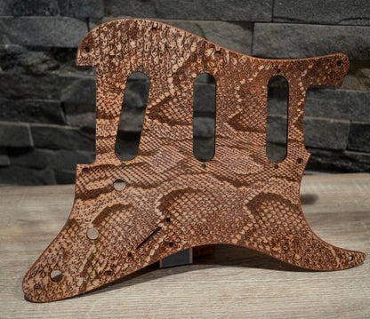 Custom Birch Snakeskin Textured Pickguard - Fits Fender Stratocaster - USA Made