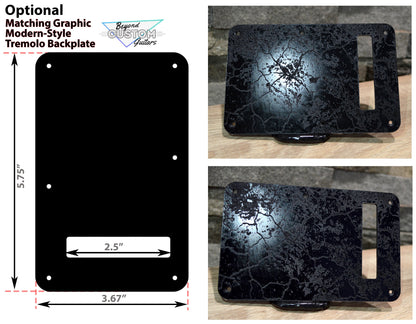 Custom Black Crackle Textured Pickguard - Fits Fender Stratocaster - USA Made