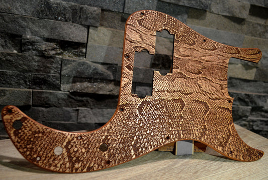 Custom Birch Snakeskin Standard P Bass Pickguard Precision Bass 13 hole Fits Fender USA