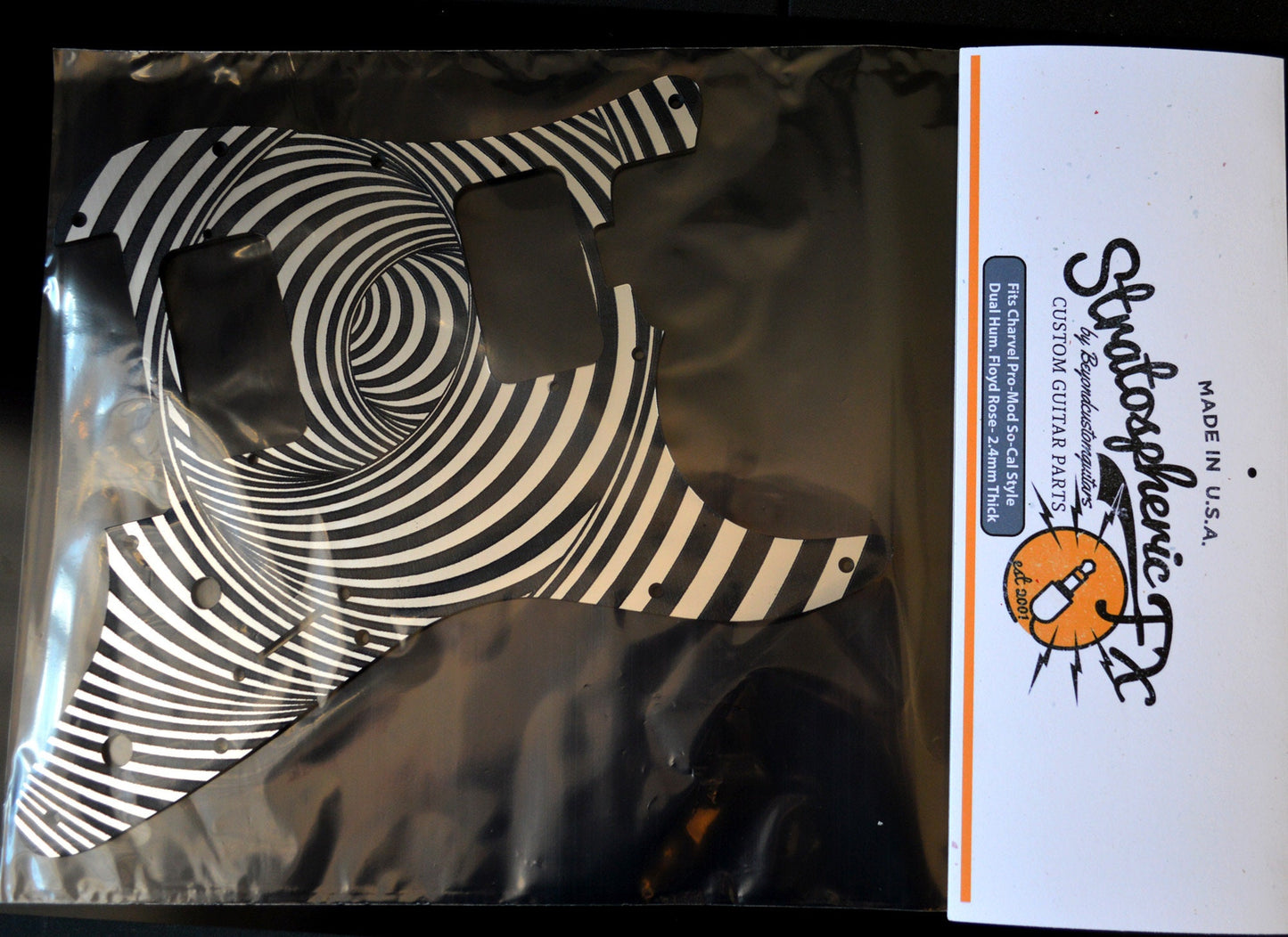 Faux Brushed Metal Pickguard for Charvel Pro-Mod So-Cal 2 Hum. Floyd Rose