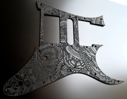 Custom Textured Hallucinogenic Snakes Pickguard IBANEZ JEM or RG550 Japan