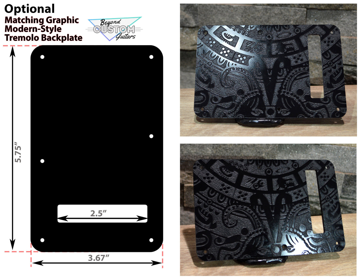 Custom Black Mayan Textured Pickguard - Fits Fender Stratocaster - USA Made