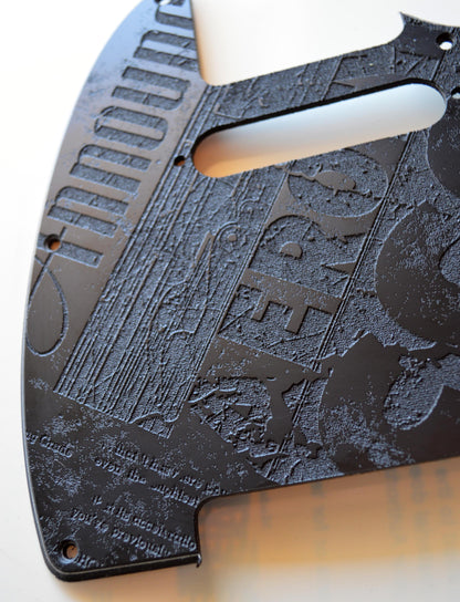 Vintage Esso Textured Pickguard Black - Fits Fender Telecaster - USA Made