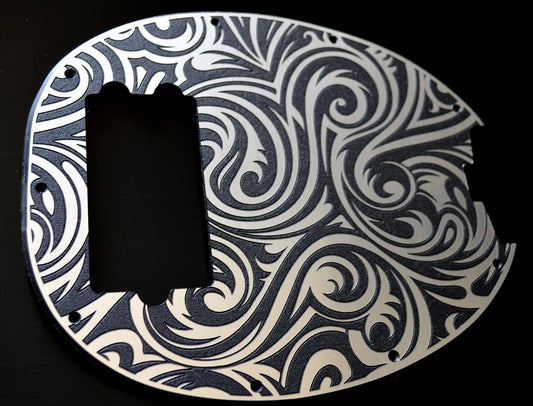 Plastic/Brushed Aluminum Swirl Textured Pickguard - Original Ernie Ball Music Man StingRay 4 Bass