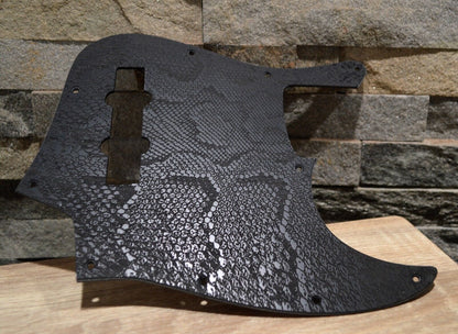 Custom Jazz Bass Pickguard J Bass Scratch Plate Black Snakeskin Fits Fender