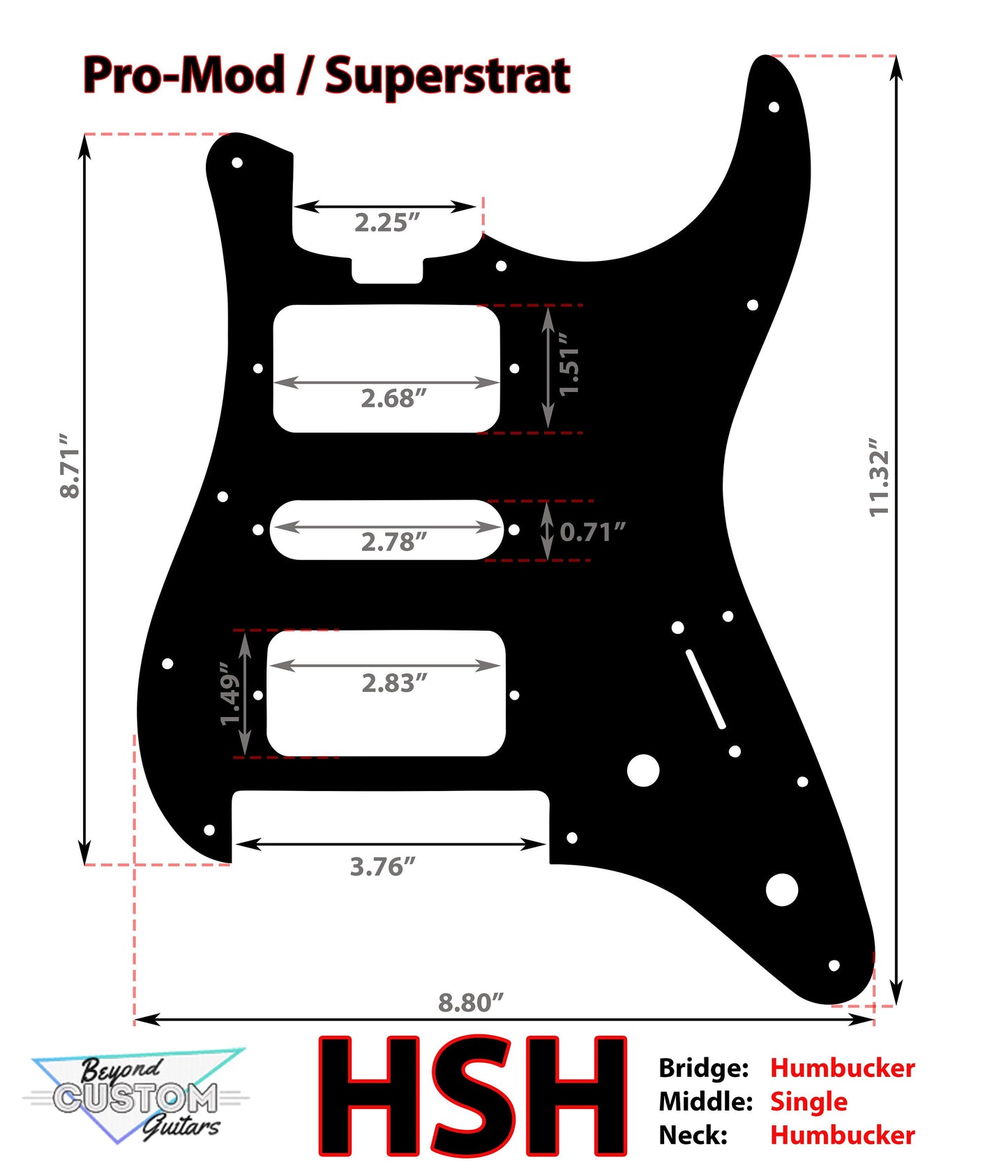 Black Textured Rising Sun Pickguard for Charvel Pro-Mod So-Cal  Floyd Rose
