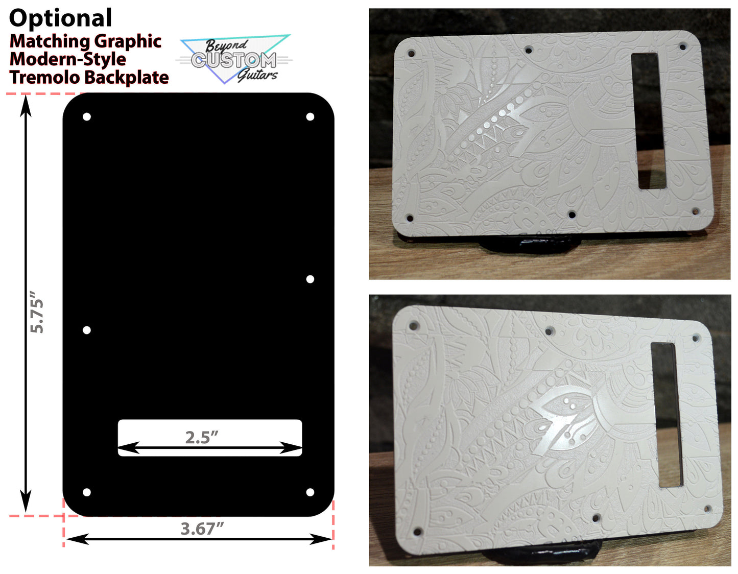 Custom White Vintage Psychedelic Textured Pickguard Fits Fender Stratocaster - USA Made