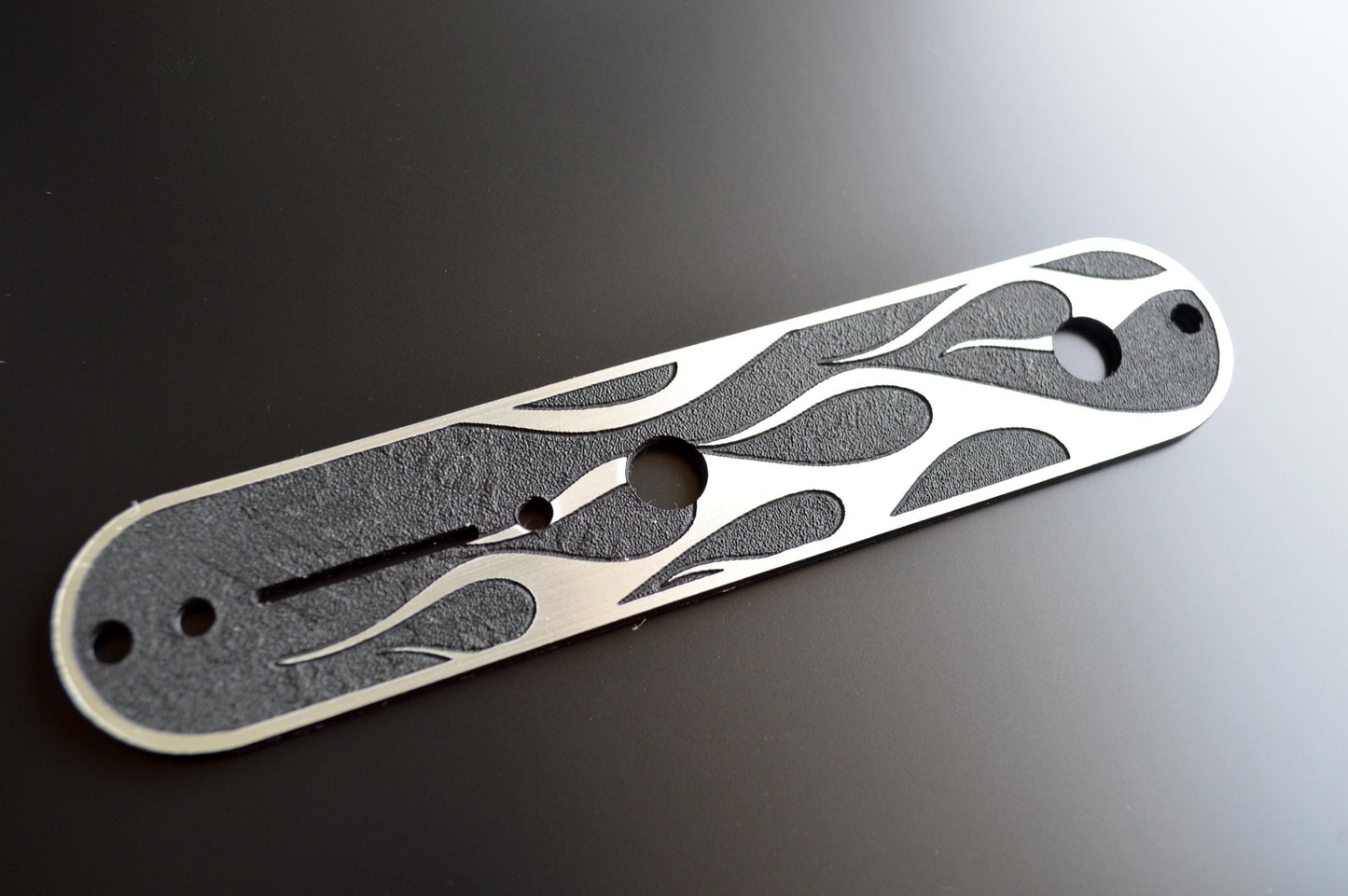 Faux Brushed Aluminum Flame Textured Pickguard combo Fits Fender Telecaster -Plastic