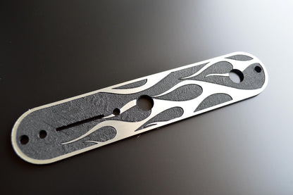 Faux Brushed Aluminum Flame Textured Pickguard combo Fits Fender Telecaster -Plastic
