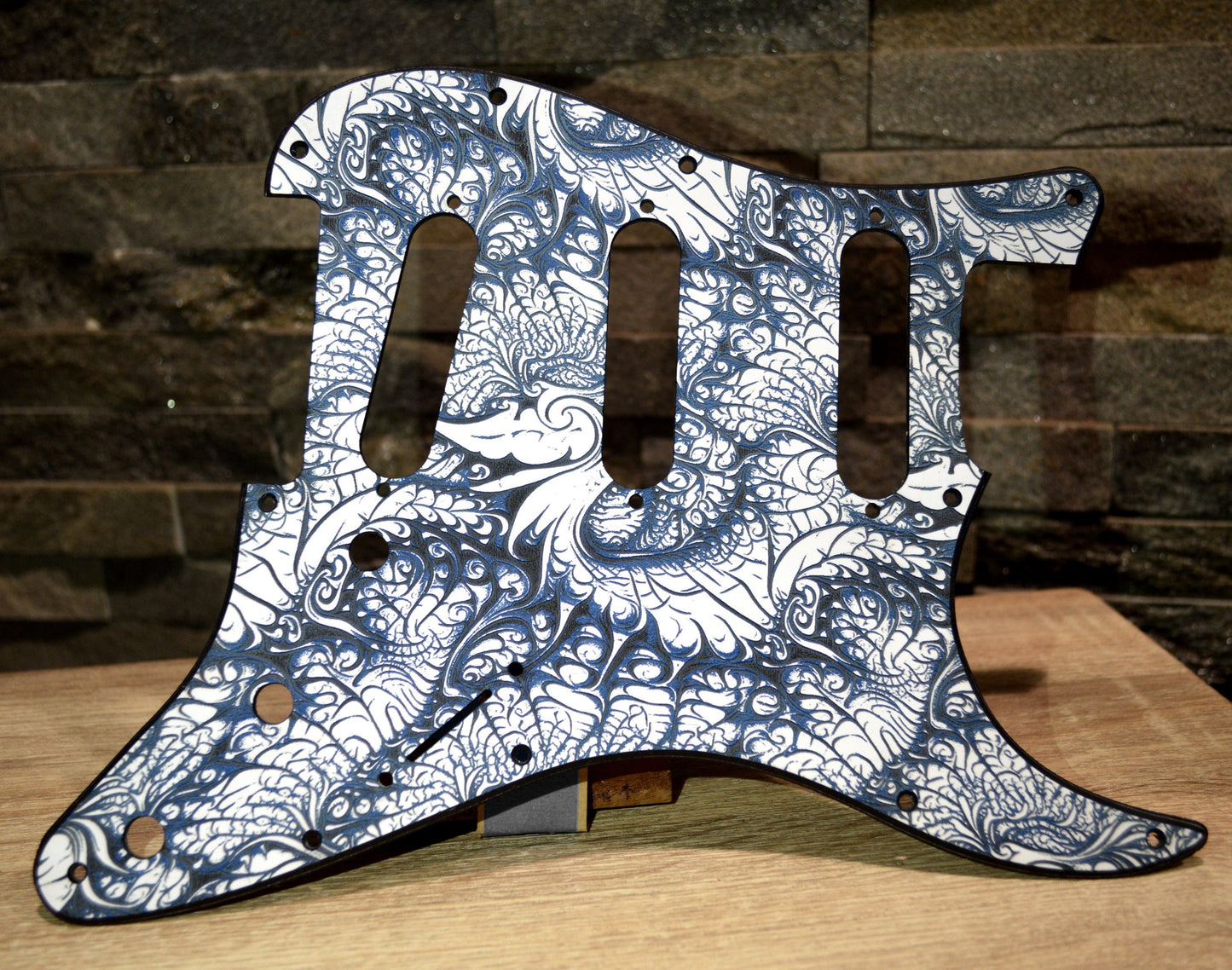 Custom 3 color Acid Flux 3 Textured Pickguard - Fits Fender Stratocaster - USA Made