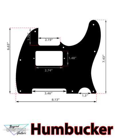 Vintage Esso Textured Pickguard Black - Fits Fender Telecaster - USA Made