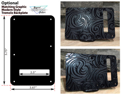 Black Spiral Textured Pickguard - Fits Fender Stratocaster - USA Made