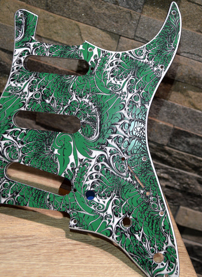 Custom 3 color Acid Flux 1 Textured Pickguard - Fits Fender Stratocaster - USA Made