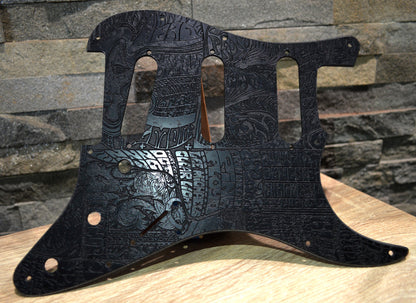 Black Fillmore 60's Art Textured Pickguard - Fender Stratocaster - USA