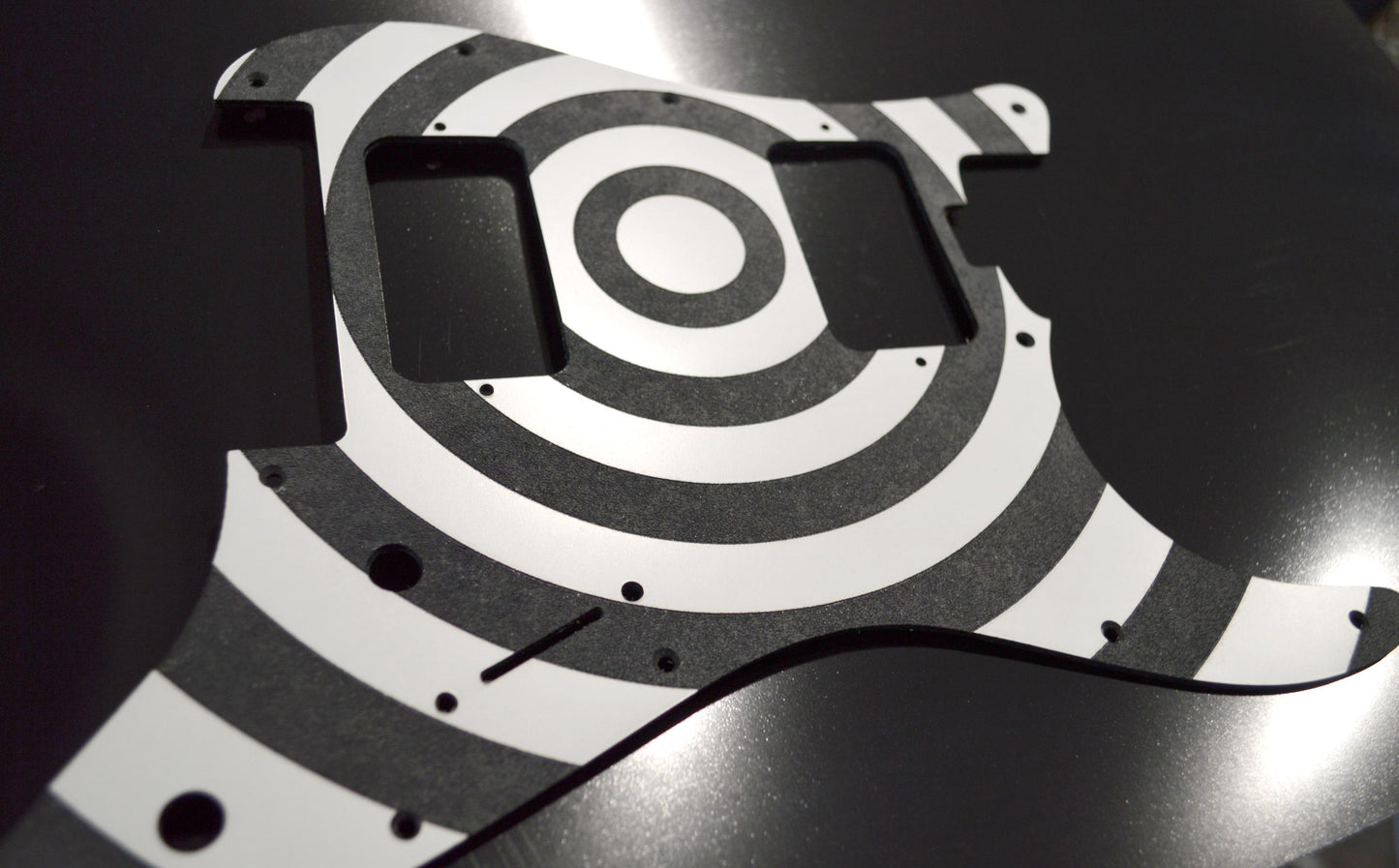 Black and White Textured Bullseye Pickguard for Charvel Pro-Mod So-Cal  Floyd Rose