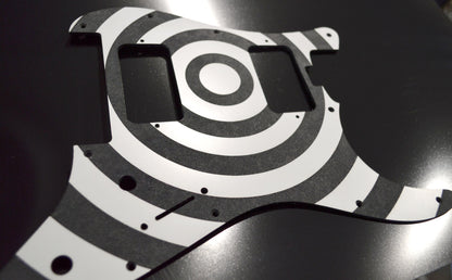 Black and White Textured Bullseye Pickguard for Charvel Pro-Mod So-Cal  Floyd Rose