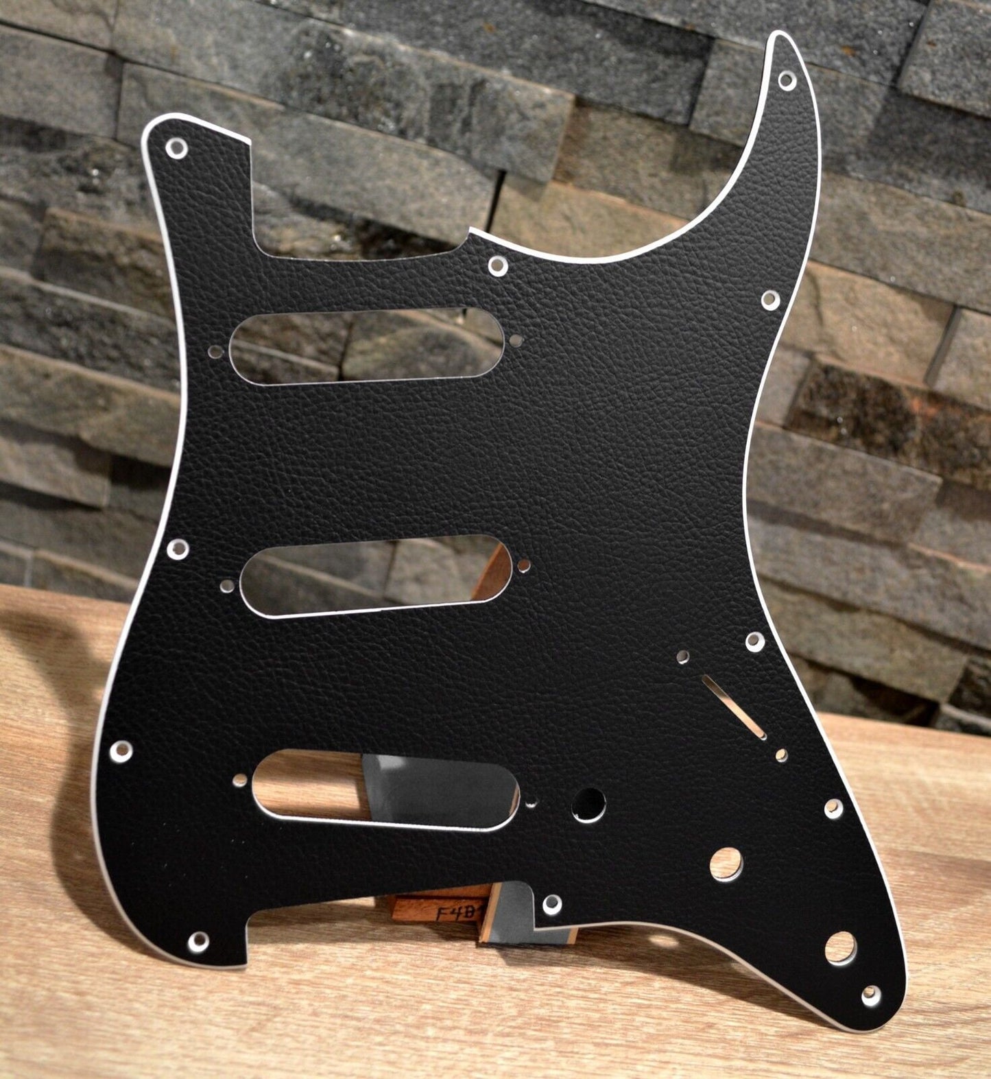 Faux Black Leather Textured Pickguard - Fits Fender Stratocaster - USA Made