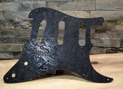 Black Hallucinogenic Snakes Textured Pickguard - Fender Stratocaster - USA
