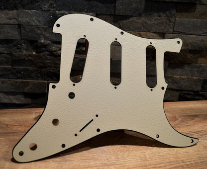 Faux White Leather Textured Pickguard - Fits Fender Stratocaster - USA Made