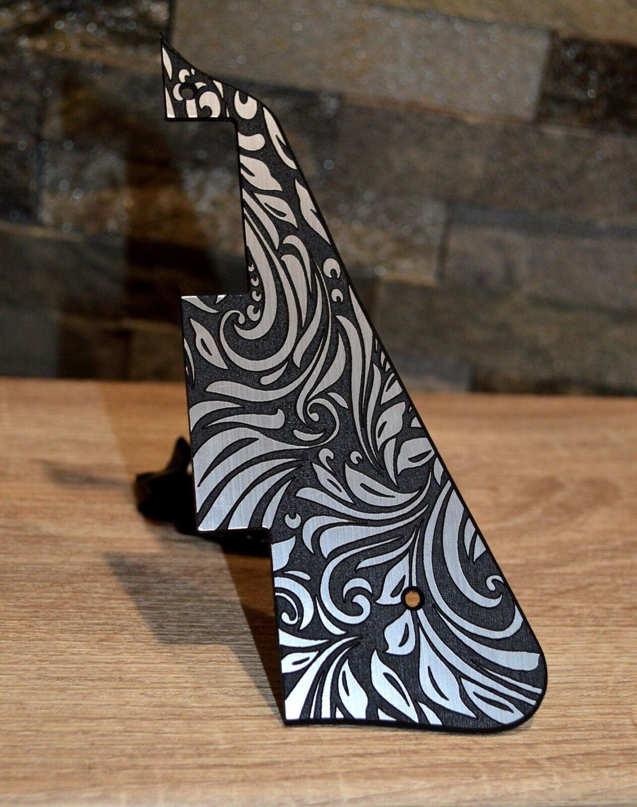 Faux Brushed Aluminum Textured Pickguard - Fits Gibson Les Paul Standard - USA