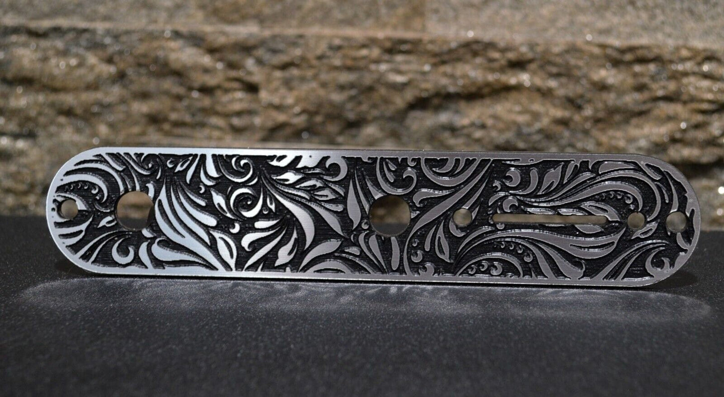 Faux Brushed Metal Control Cover for Fender Telecaster-Volume Tone 3 way Plastic