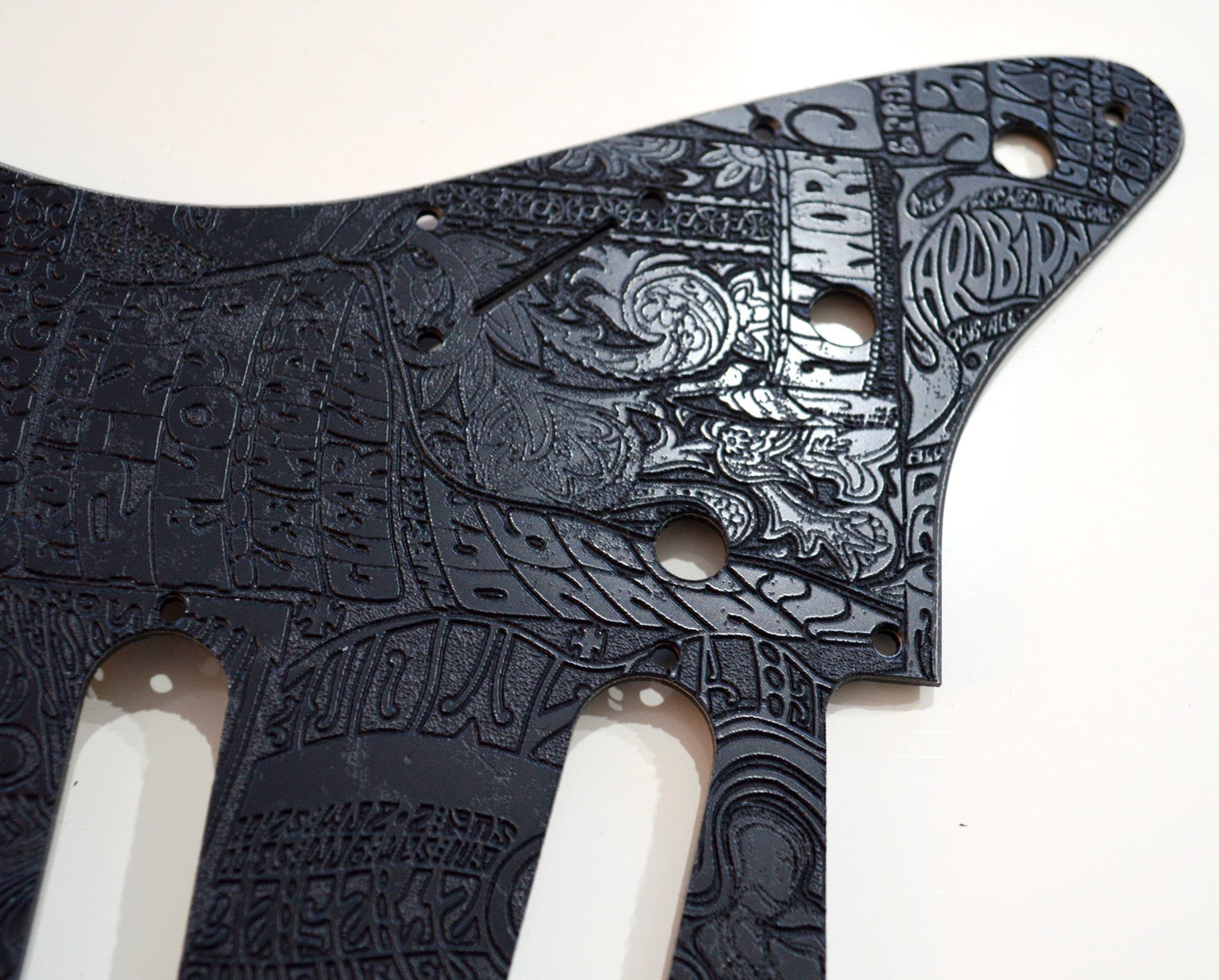 Black Fillmore 60's Art Textured Pickguard - Fender Stratocaster - USA