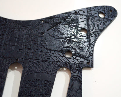 Black Fillmore 60's Art Textured Pickguard - Fender Stratocaster - USA