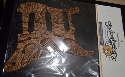 Custom Birch Snakeskin Textured Pickguard - Fits Fender Stratocaster - USA Made