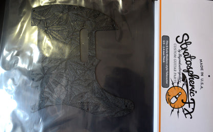 Custom Black Cannabis Textured Pickguard - Fits Fender Telecaster - USA Made