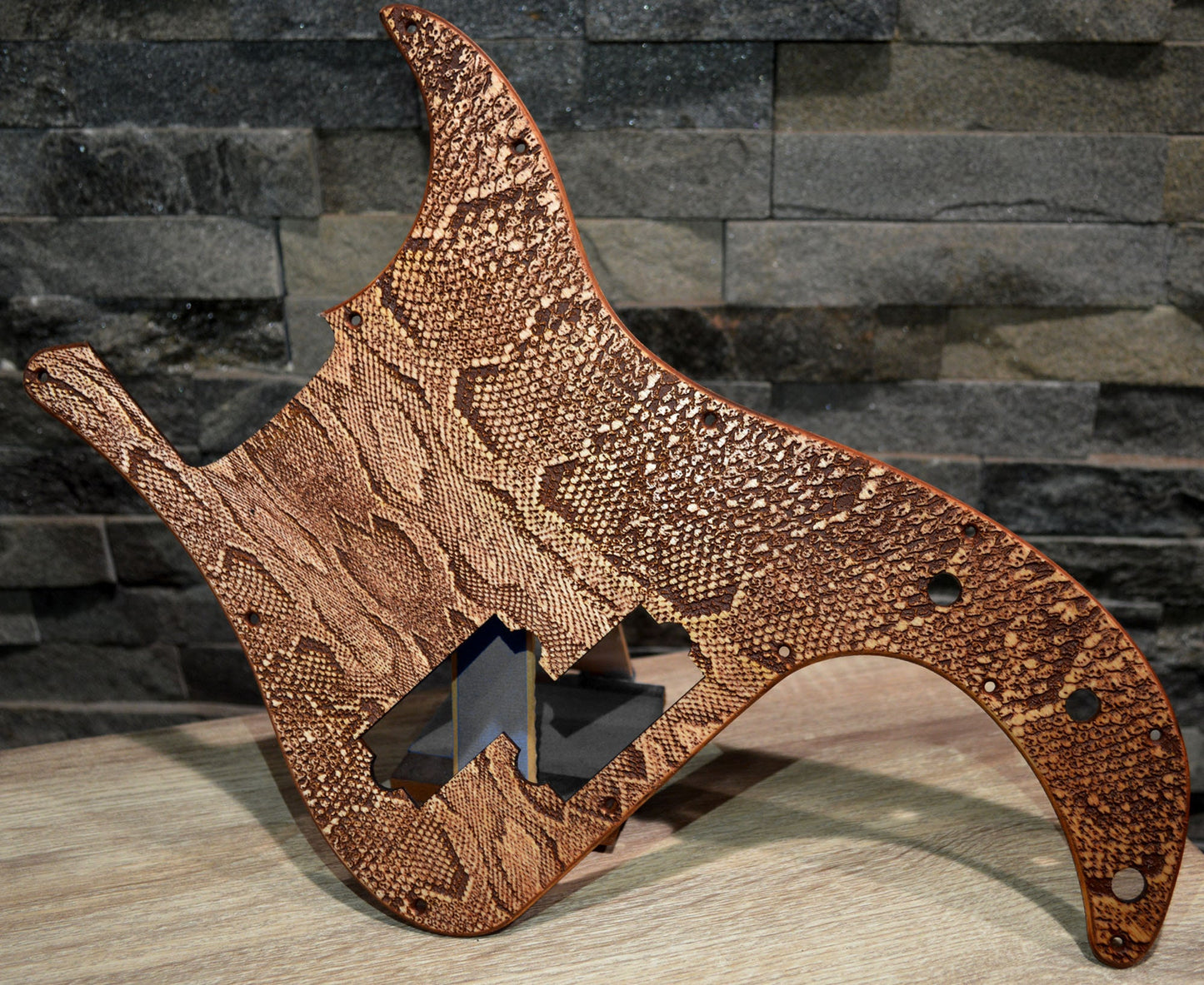 Custom Birch Snakeskin Standard P Bass Pickguard Precision Bass 13 hole Fits Fender USA
