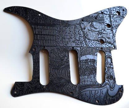Black Fillmore 60's Art Textured Pickguard - Fender Stratocaster - USA