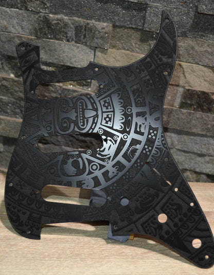 Custom Black Mayan Textured Pickguard - Fits Fender Stratocaster - USA Made