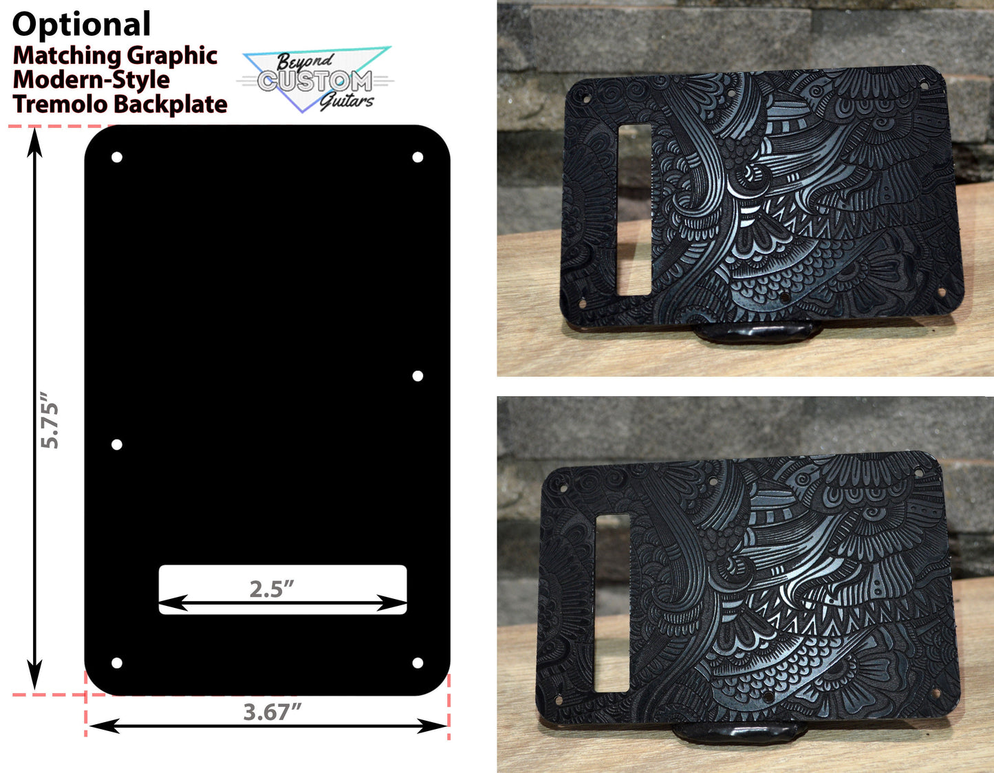 Black Hallucinogenic Snakes Textured Pickguard - Fender Stratocaster - USA