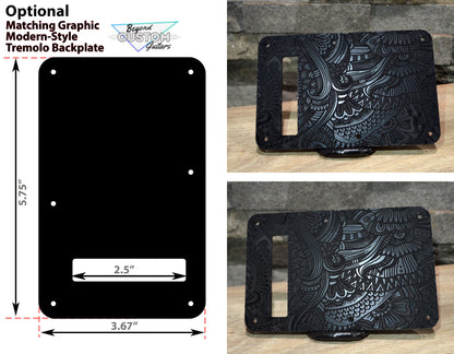 Black Hallucinogenic Snakes Textured Pickguard - Fender Stratocaster - USA