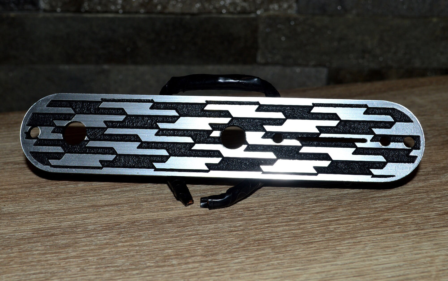 Faux Brushed Metal Control Cover - Fender Telecaster-2 knob 3 way Plastic