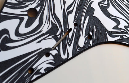 Custom Textured Black & White Swirl Pickguard IBANEZ JEM or RG550 Japan