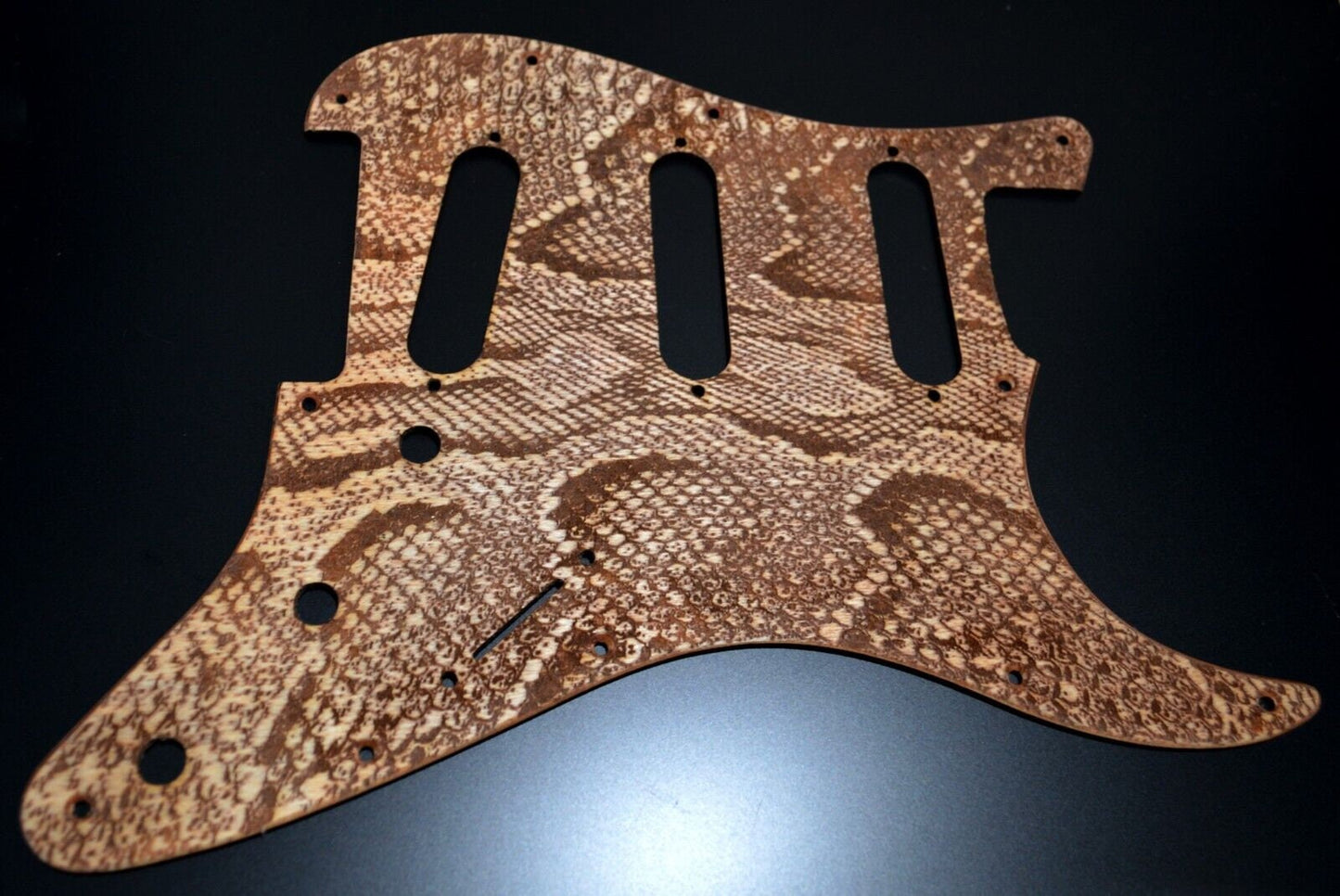 Custom Birch Snakeskin Textured Pickguard - Fits Fender Stratocaster - USA Made