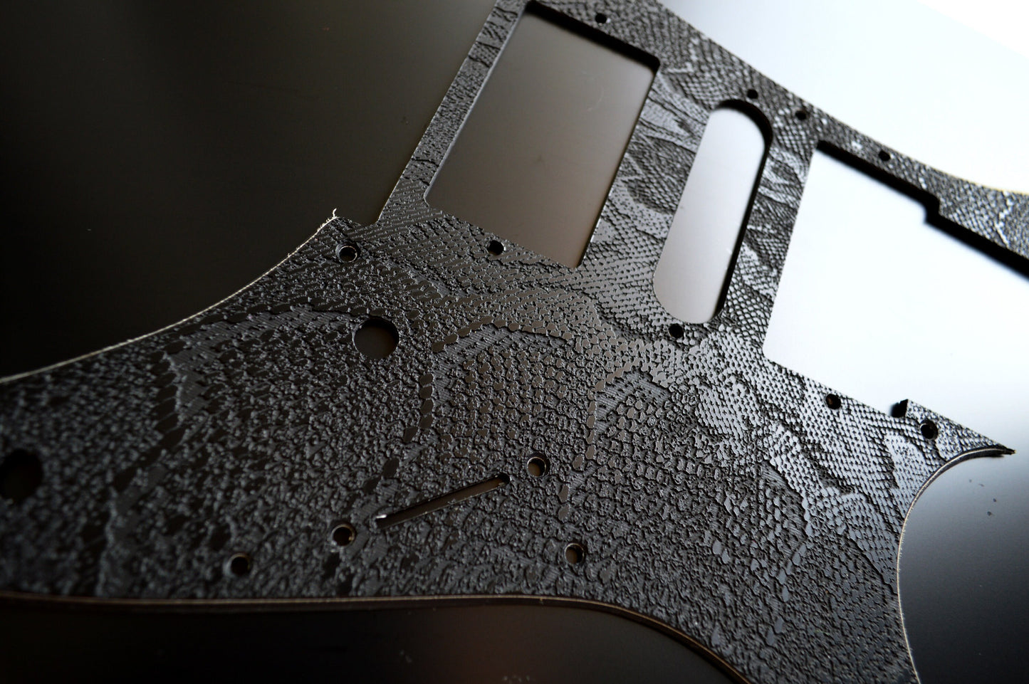 Custom Textured Black Snakeskin Pickguard IBANEZ JEM or RG550 Japan