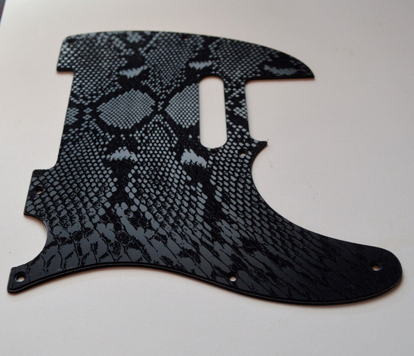 Custom Black Snakeskin Textured Pickguard - Fits Fender Telecaster - USA Made